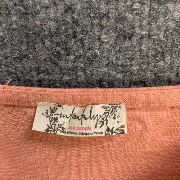 Free People Women's Lola Thong Bodysuit Sz S Small Coral Pink - Picture 7 of 9